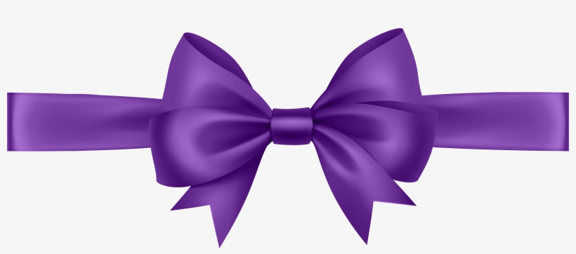 Ribbon With Bow Purple Transparent Png Clip Art Image - Ribbon Bow Transparent, transparent png download