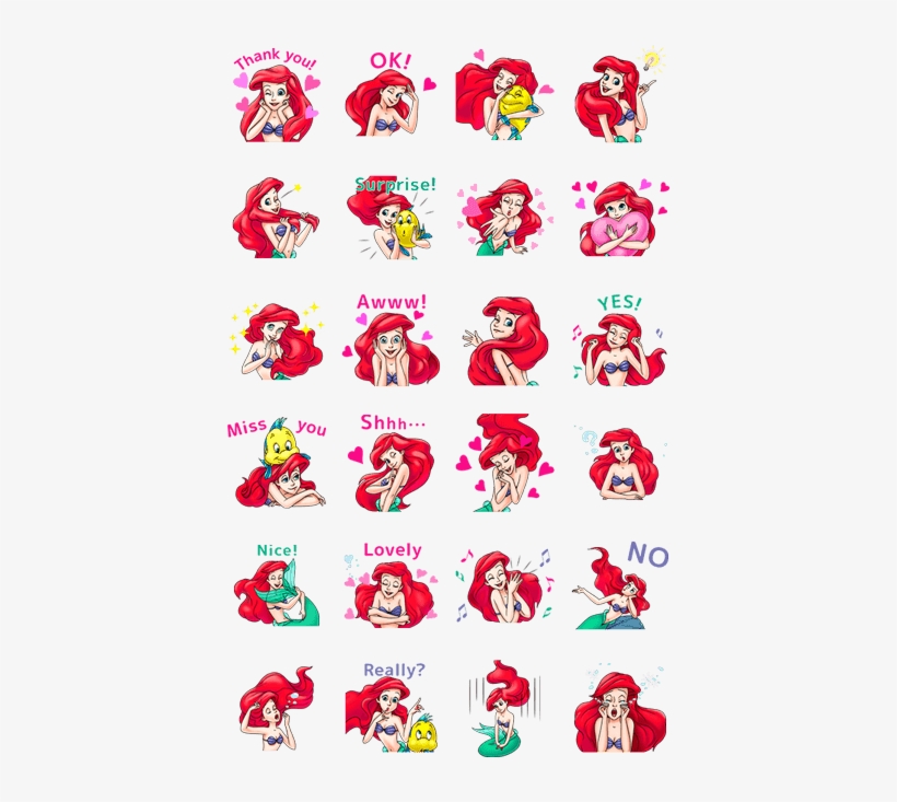 Line Official Stickers - Little Mermaid Animated Stickers, transparent png download