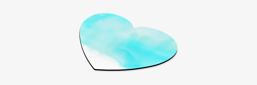 Turquoise Bright Watercolor Abstract Heart-shaped Mousepad - Darkness, transparent png download