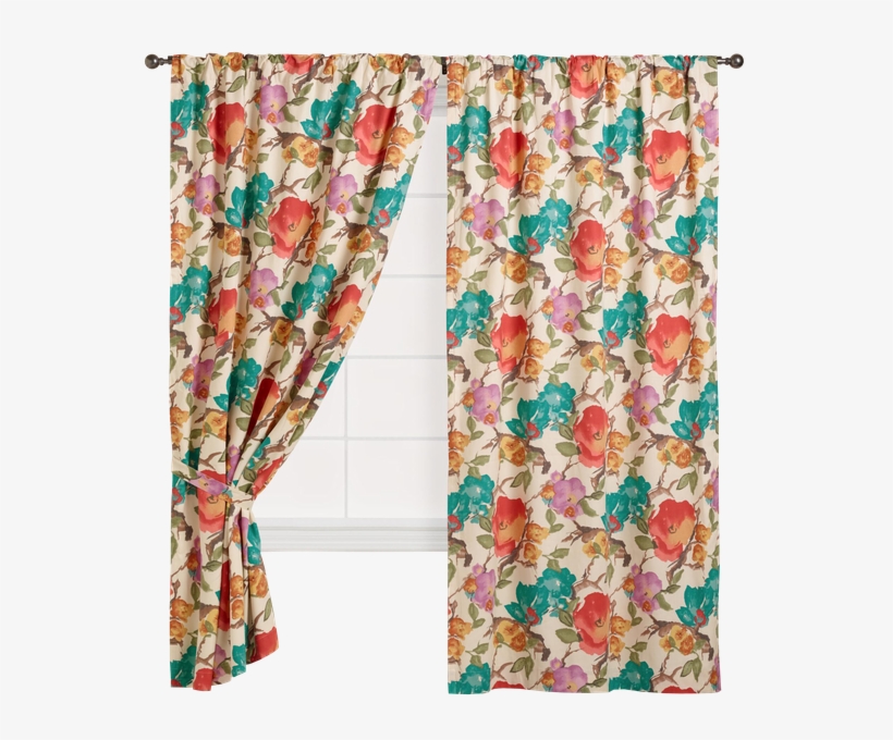 Watercolor Floral Concealed Tab Top Curtains, Set Of - Watercolor Painting, transparent png download