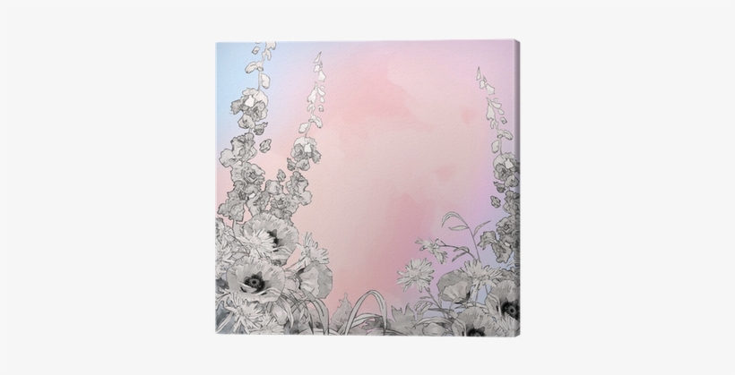 Vector Watercolor Pencil Ink Sketch Flowers Canvas - Background Using Watercolour Pencil, transparent png download