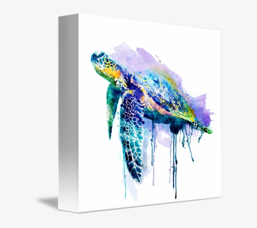 "watercolor Sea Turtle" By Marian Voicu, Bucharest - Watercolor Turtle Png, transparent png download