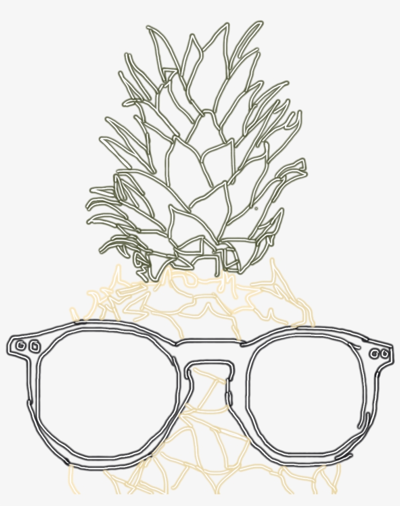 Pineapple With Sunglasses Png - Illustration, transparent png download
