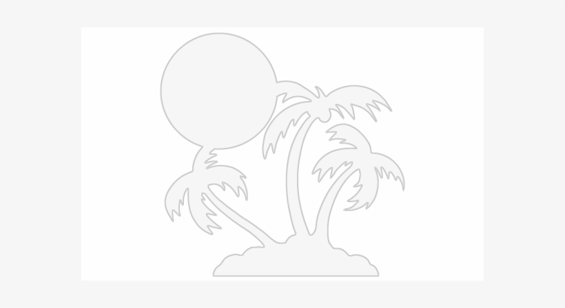 Palm Trees And Sun Black And White Png Vector Transparent - Palm Tree Decal, transparent png download
