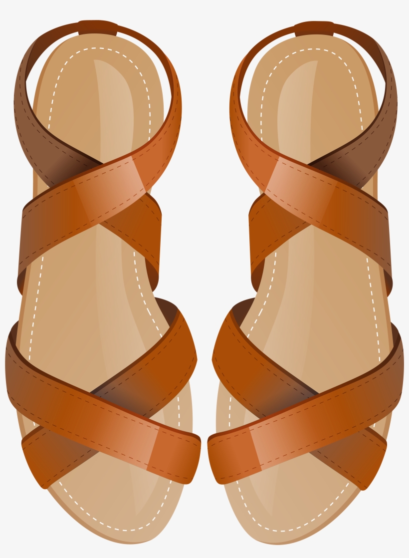 Brown Sandals Png Clip Art - Sandals Clipart, transparent png download