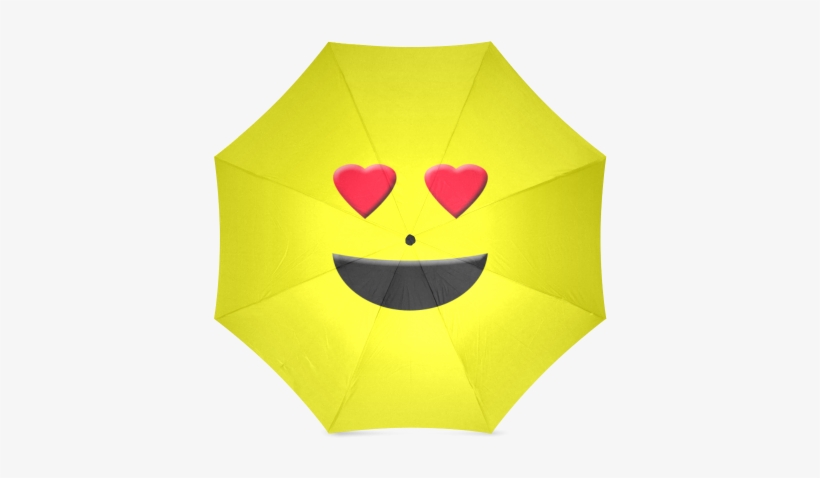 Emoticon Heart Smiley Foldable Umbrella Emoticon Heart - Emoticon, transparent png download