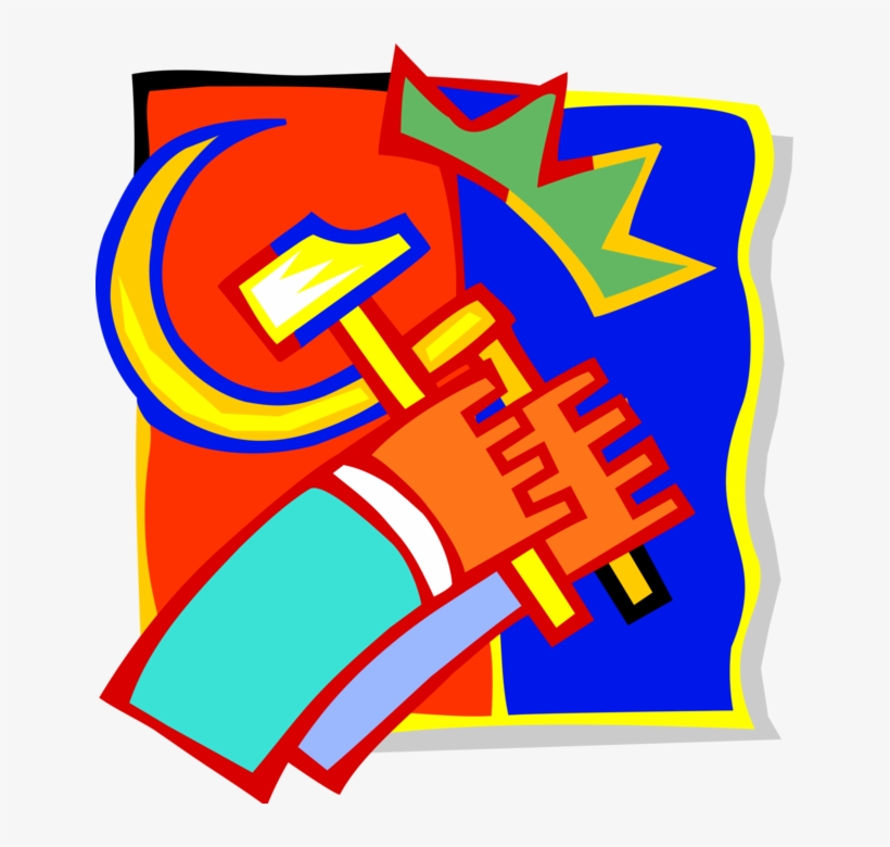 Vector Illustration Of Hands With Hammer And Sickle, transparent png download