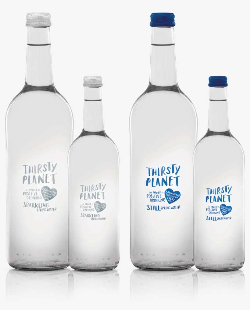 Premium Range Thirsty Planet's Glass Bottle Range - Glass Bottle, transparent png download