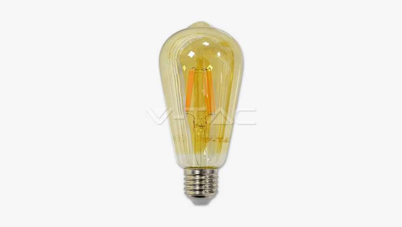 6w E27 Filament Patent Amber Cover St64 Warm White - V Tac 4362, transparent png download