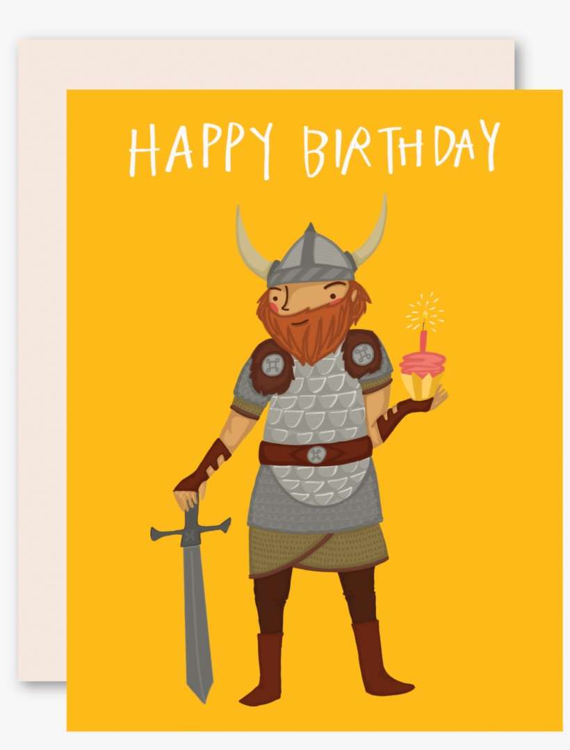 Viking Happy Birthday Card - Greeting Card, transparent png download