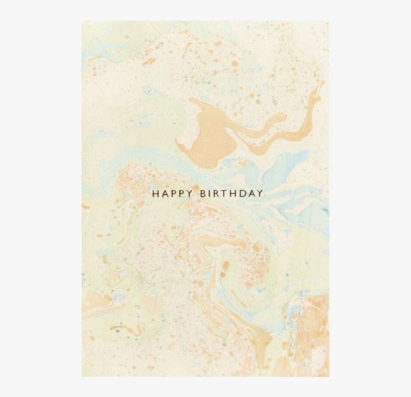 Pastel Marbled Happy Birthday Card - Atlas, transparent png download
