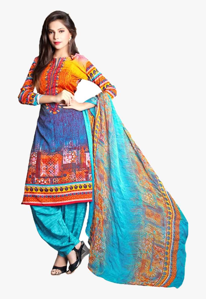 Multicolor Printed Malai Linen 4909-unstitched Ladies - Silk, transparent png download