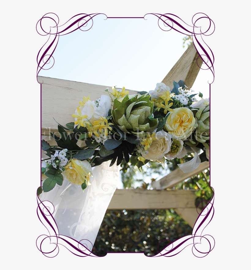 Yellow Green Wedding Table Arbor Arch Decoration Flowers - Green Wedding, transparent png download