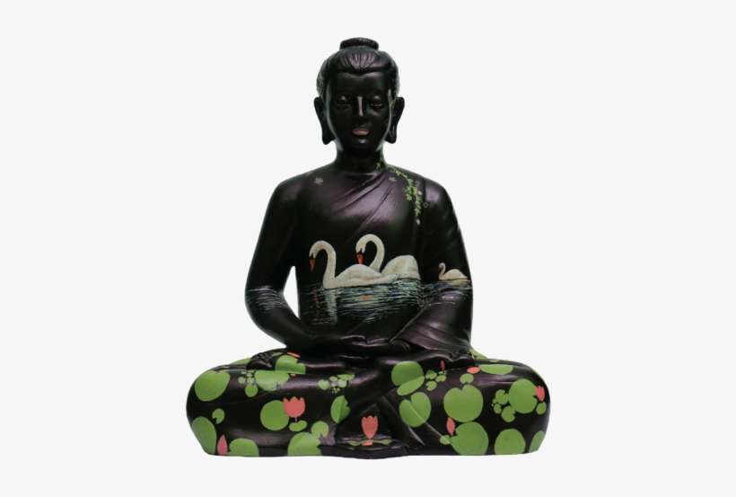 Multicolor Seating Buddha-white Swans - Art, transparent png download