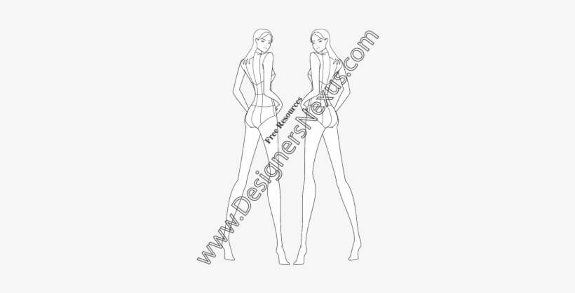 Fashion Drawing Human Figure - 3 4 View Fashion Figure, transparent png download