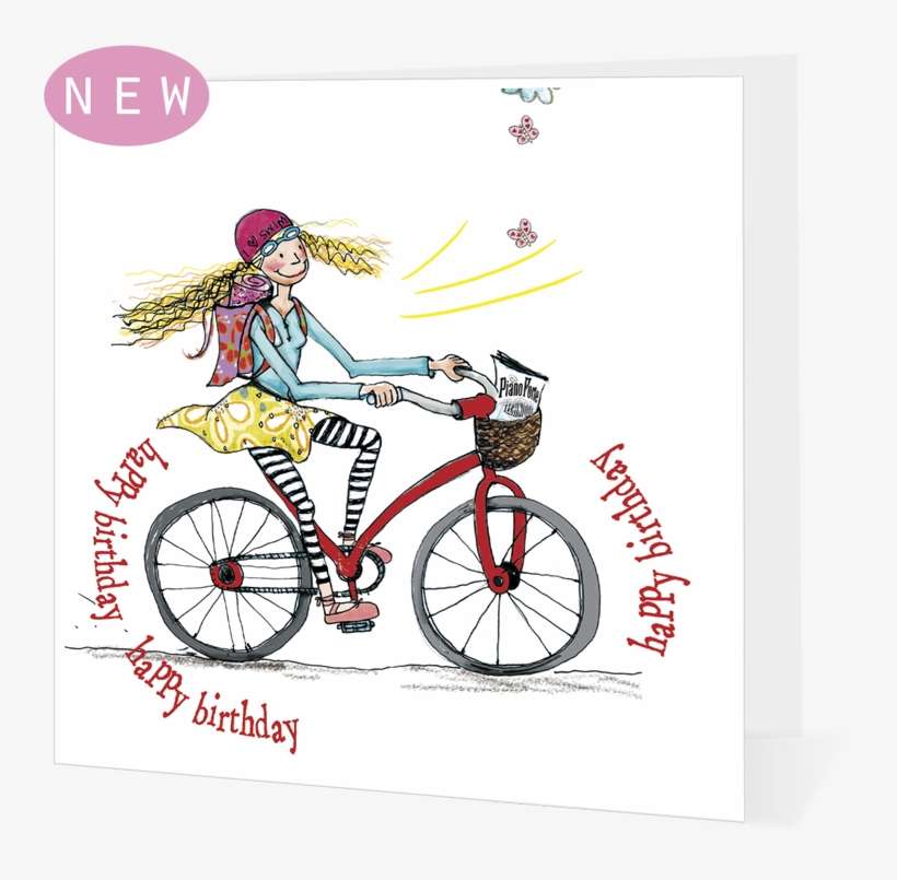 Happy Birthday Girl Cycling - Birthday, transparent png download