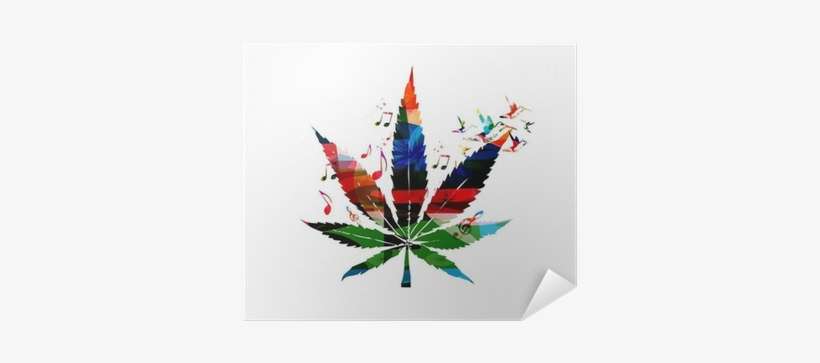 Colorful Vector Cannabis Leaf With Hummingbirds Background - Gina Clowes - True Colors (cd), transparent png download