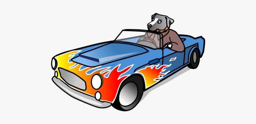 Cabriolet Convertible Drop-head Coupe Car - Dog Driving Car Cartoon, transparent png download