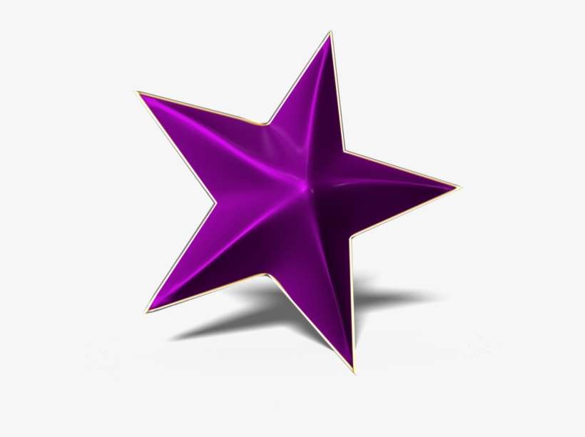 Star 3d Lila Golden Frame Glossy - Paper Hanging Crafts, transparent png download