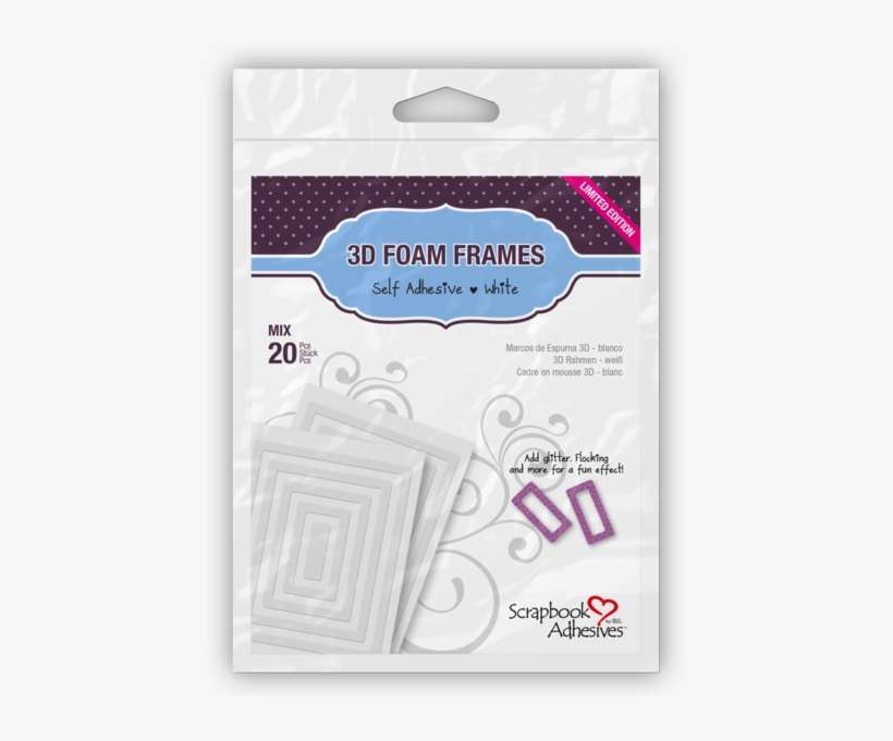 3d Foam Frames - Scrapbook Adhesives By 3l 3d Foam Hearts 48pc 3 Pack, transparent png download