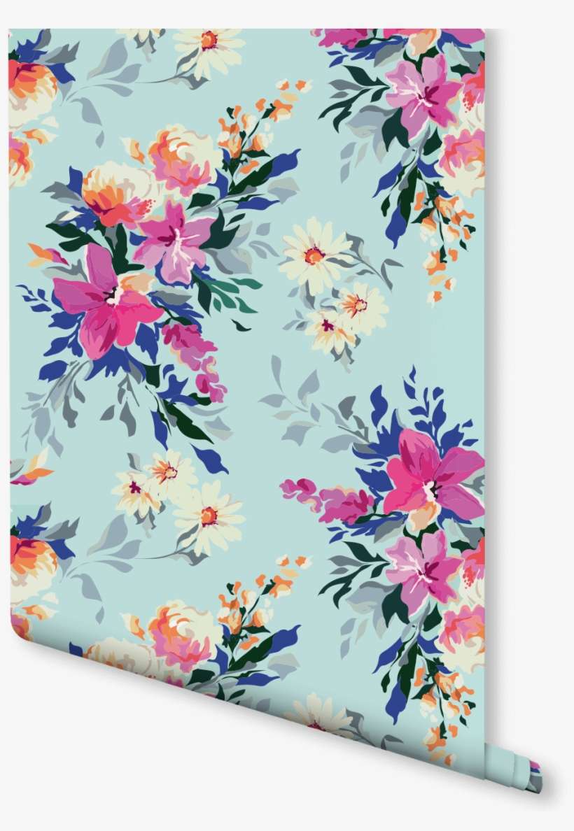 Our Meredith Wallpaperl Features Colourful Bouquets - Shutterstock Flower Printing, transparent png download