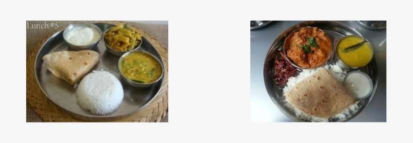 Non Veg Thali > Rice, Roti, Dal, Fry, Chicken Curry, - Dal Rice Pic In Thali, transparent png download