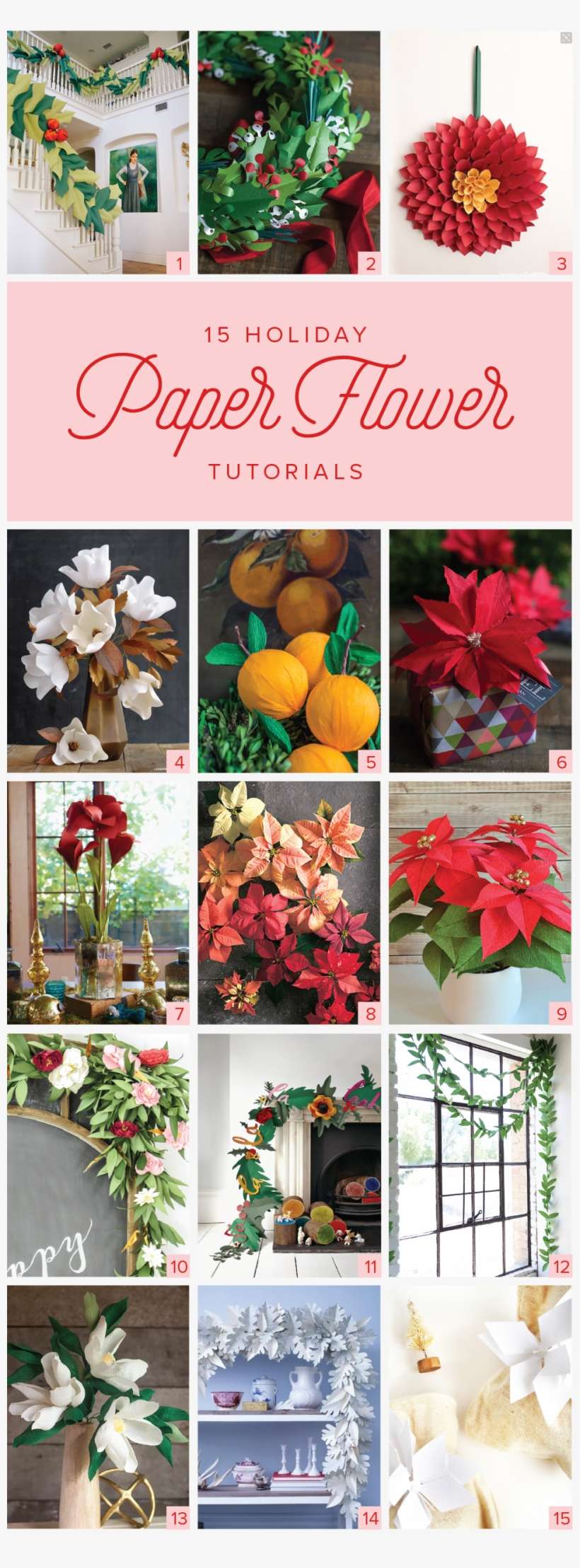 15 Holiday Paper Flower Tutorials - Crepe Paper Poinsettia, transparent png download