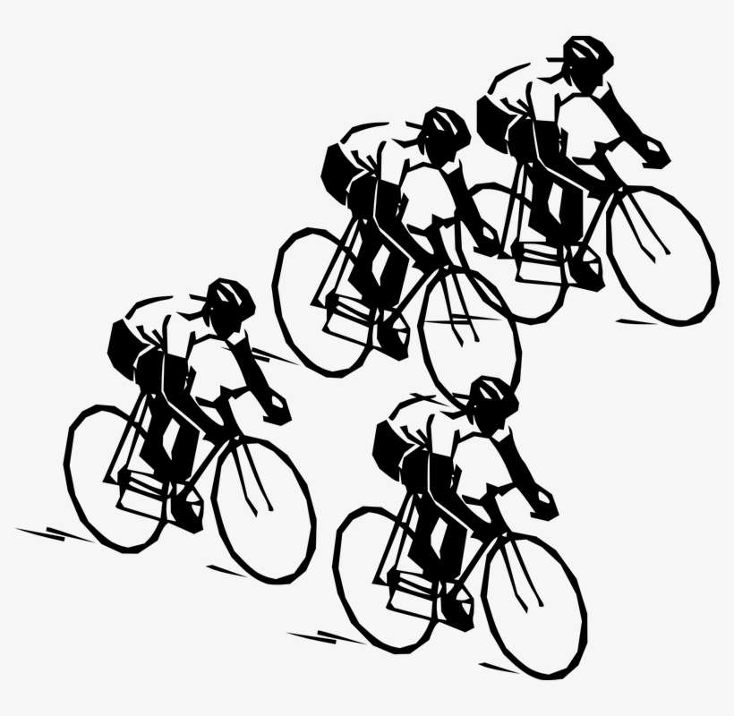 Group Of Cyclists Riding Bikes Png - Cyclist Square Sticker 3" X 3", transparent png download