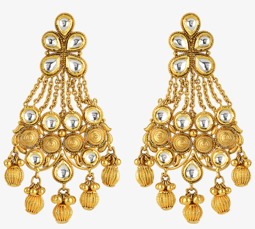 Phalak Chandelier Gold Earring - Ladies Gold Ear Ring, transparent png download