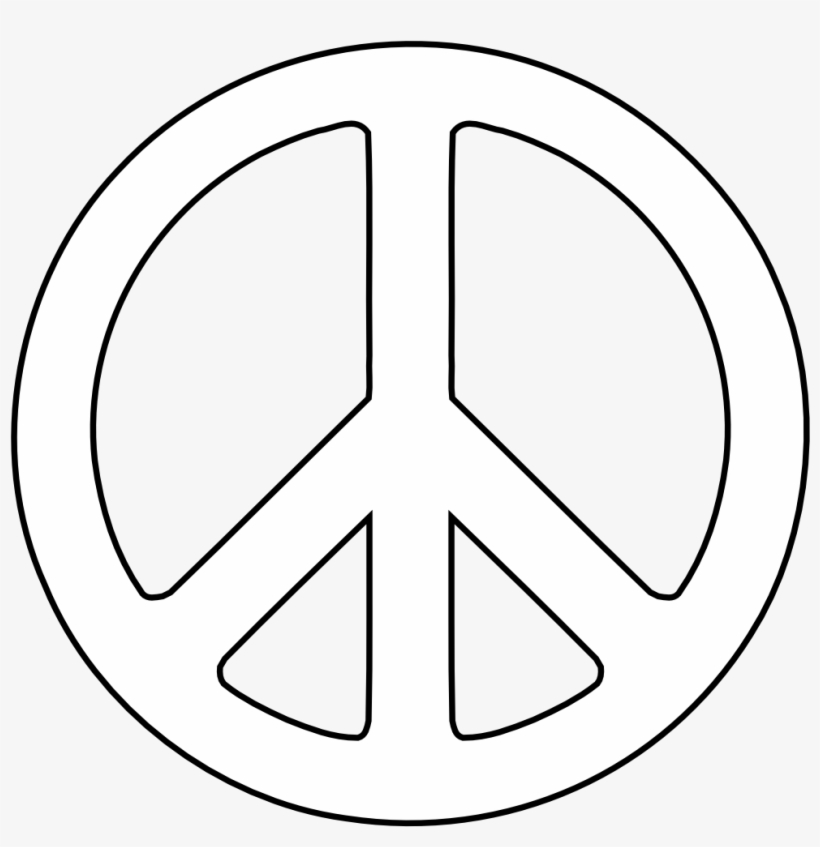 Indian Red Peace Symbol Black White Line Art Bw 999px - White Peace Symbol Png, transparent png download