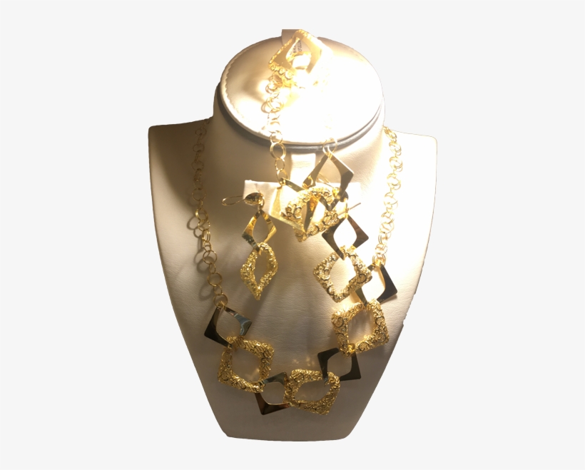 Gold Necklace Set - Jewellery, transparent png download