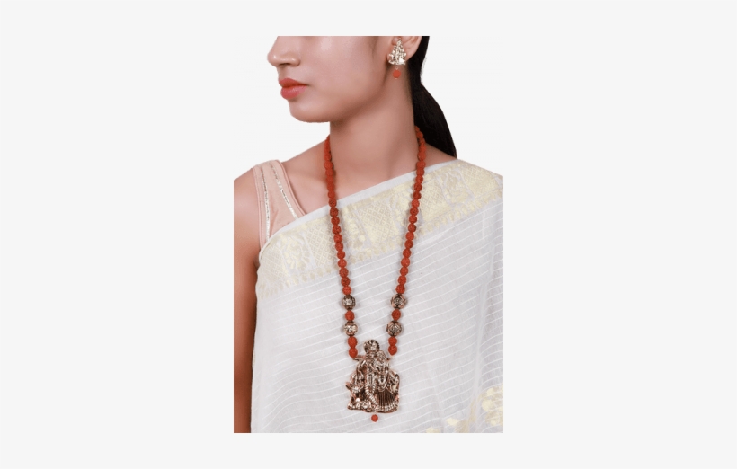 Raasleela Rudraksh Gold Plated Necklace And Earrings - Necklace, transparent png download