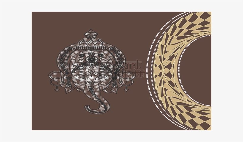 Ganesha Gold Spiral Brown - Illustration, transparent png download