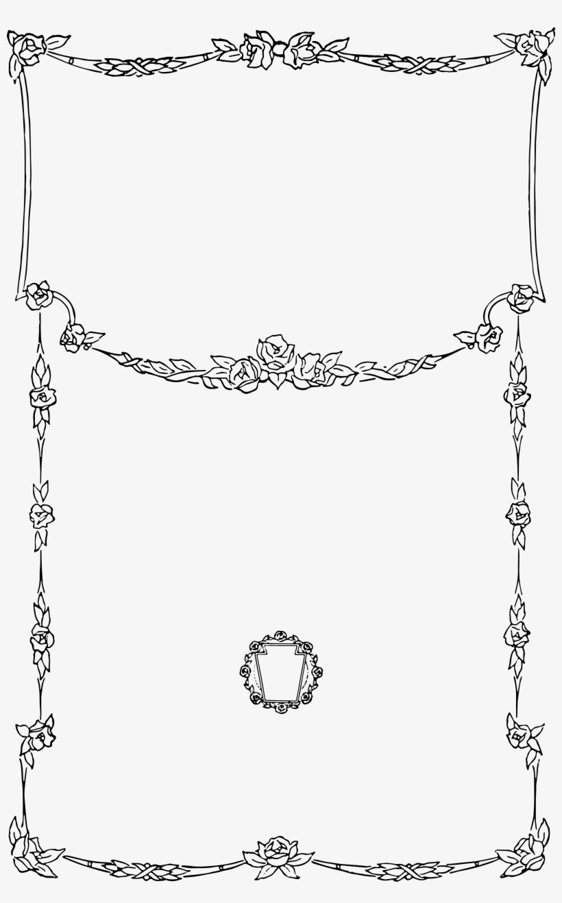 Clipart Black And White Library Free Art Rose Border - Vector Line Png For Border, transparent png download
