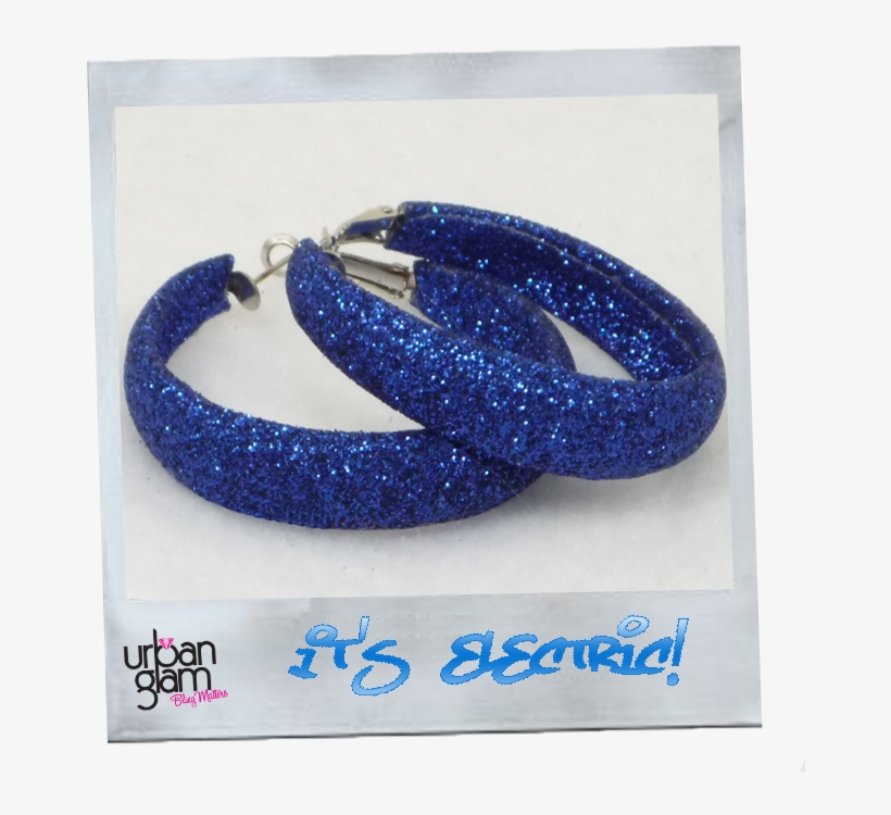 Blue Glitter Hoop Earrings - Royal Blue Hoop Earrings, transparent png download