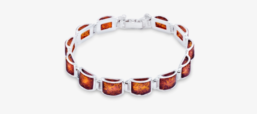 Silver Bracelet With Amber, - Bracelet, transparent png download