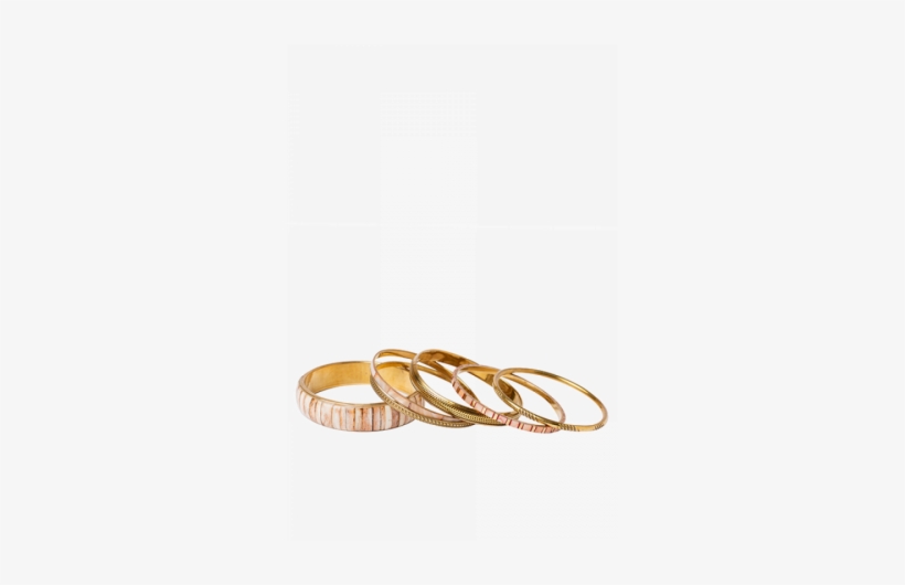 Beige And Gold Strips Bangles - Gold, transparent png download