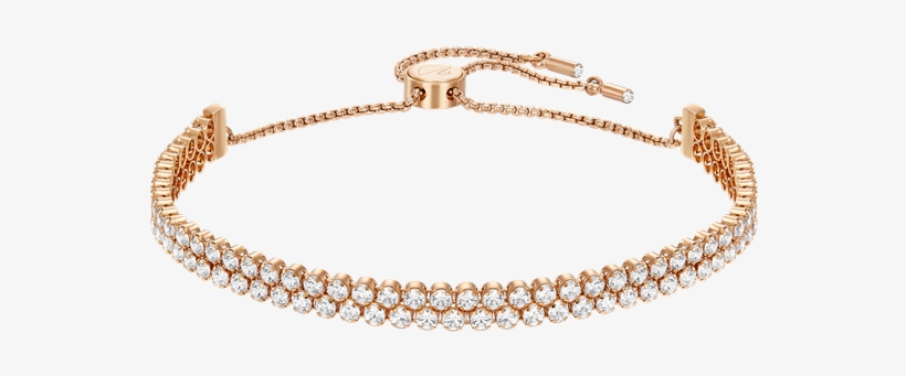 Swarovski Rose Gold Subtle Double Bracelet - Rose Gold Swarovski Bracelet, transparent png download