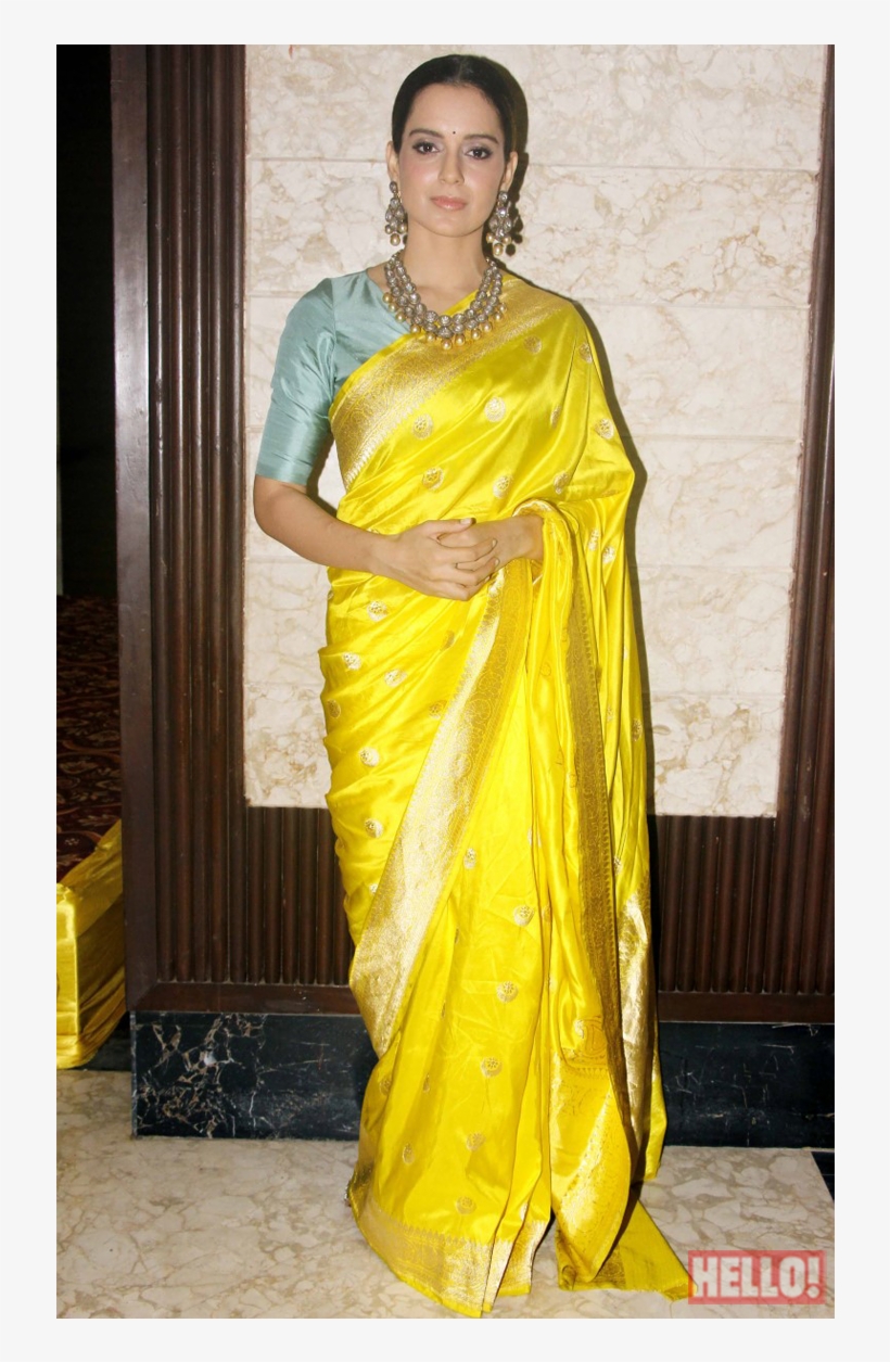 India On Twitter - Kangana Ranaut In Silk Saree, transparent png download
