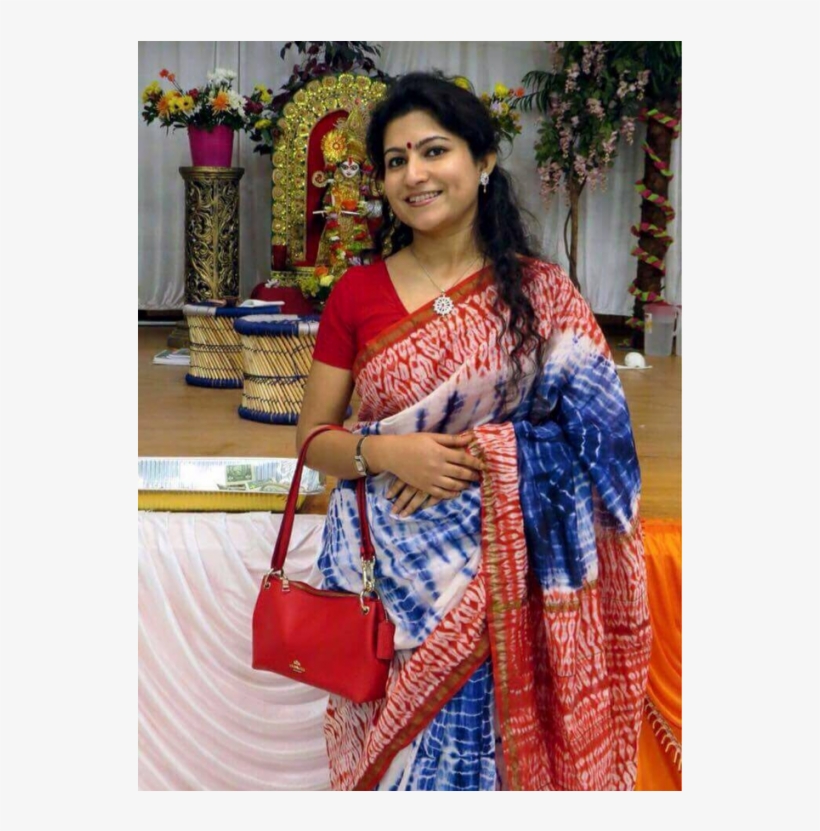 Chanderi Saree With Organic Printing By Hands - Chanderi, transparent png download