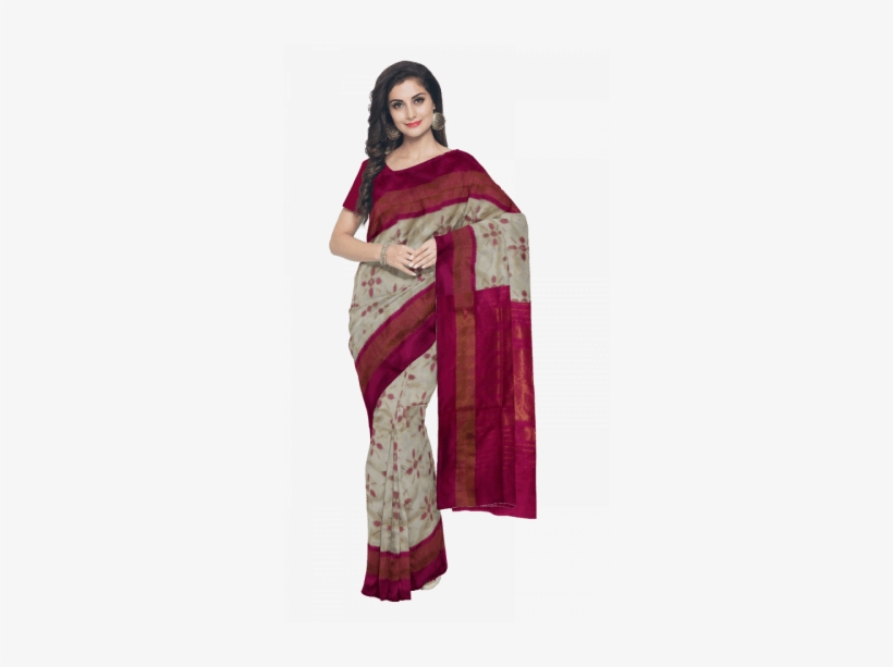 Pochampally Ikat Silk Saree -poc013575 - Sari, transparent png download