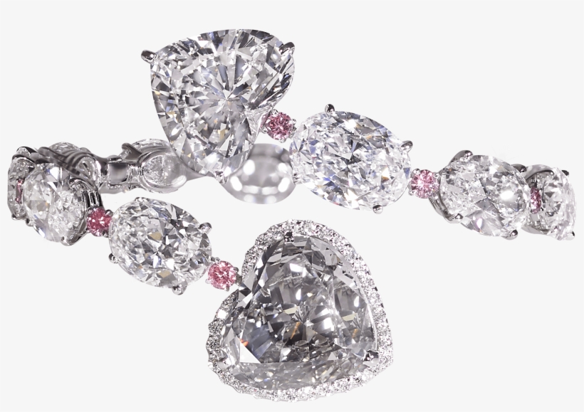 A Natural Fancy Grey, Pink And White Diamond Bangle - Moussaieff Red Diamond, transparent png download