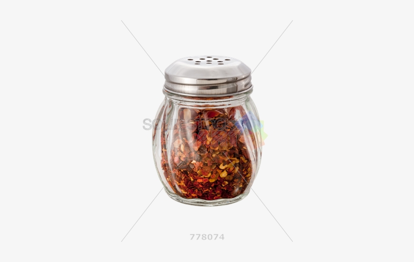 Stock Photo Of Glass Shaker Of Crushed Red Pepper Isolated - Red Pepper Flakes Shaker, transparent png download