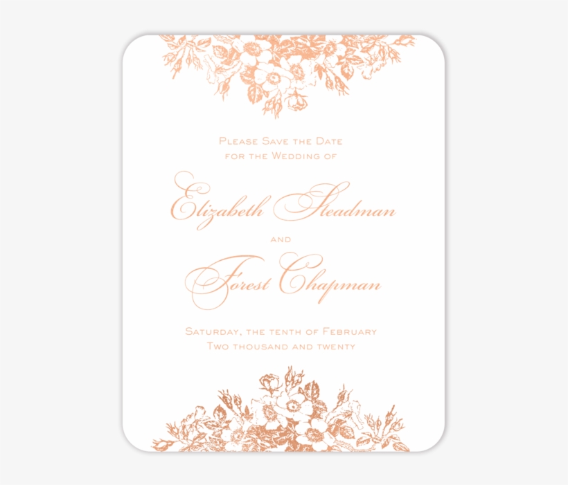 Bouquet Border Foil Pressed Save The Date Card - Party, transparent png download