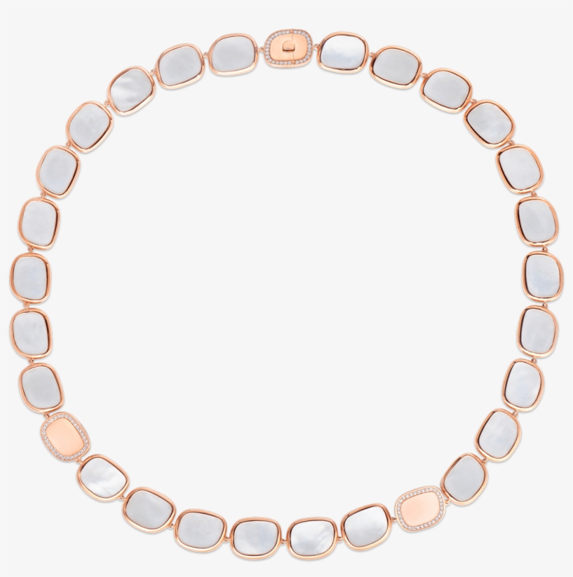 Black Jadenecklace With Mother Of Pearl And Diamond - Necklace, transparent png download