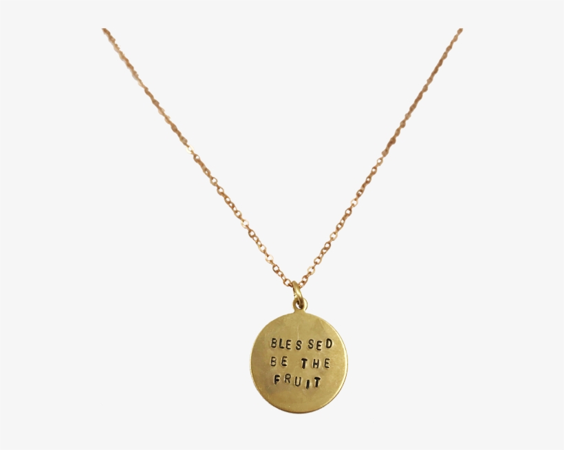 Blessed Be The Fruit Hand-stamped Necklace - Gold Robin Necklace, transparent png download
