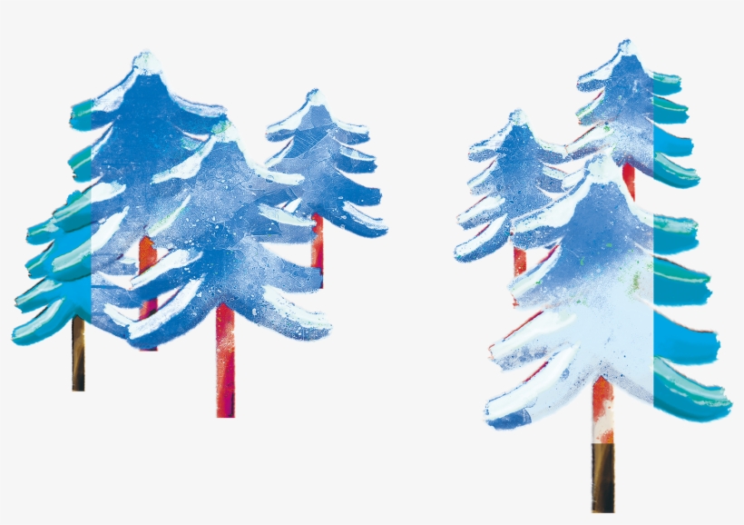 Hand Painted Blue Woods Decorative - Design, transparent png download