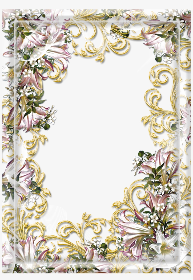 Flower Frames Design Png Download - Transparent Png Photo Frame Flowers, transparent png download