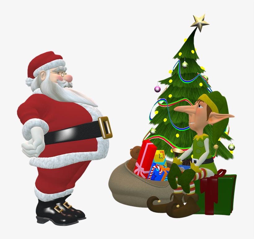 Weihnachtstmann, Elf, Christmas Tree, Gifts, Christmas - Santa Claus Elves Png, transparent png download