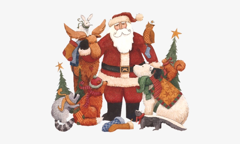 Santa Claus And Animals - .net, transparent png download